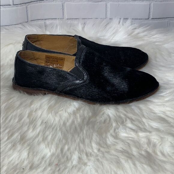 Trask Ali Black Calf Hair Slip On Loafers Sz 6 - Picture 4 of 7